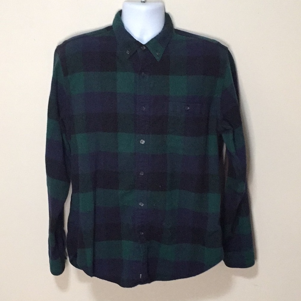J Crew Men’s Green/Black Casual Button Down Shirt